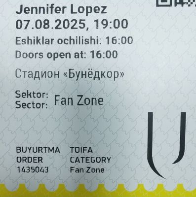 Jennifer Lopez konsertiga bilet