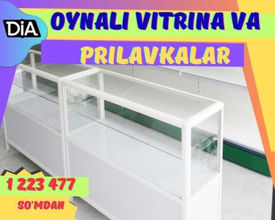 Прилавок витрина, стеклянная, metal oynaly vitrina va prilavkalar