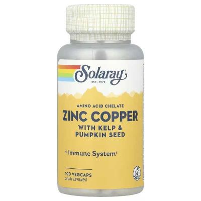 Solaray цинк и медь Zinc Solaray Copper with Kelp Pumpkin Seed