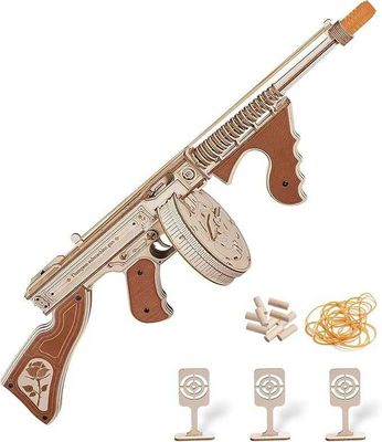 ROKR Submachine Gun — Yog‘ochdan 3D Puzzle Avtomat