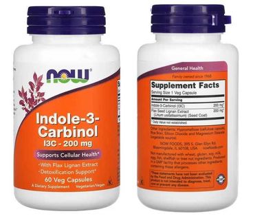 Idole-3-carbinol (I3C), 200 мг, 60 растительных капсул, NOW Foods