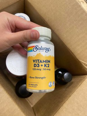 Solaray VITAMIN D3+K2 /Витамин D3+K2 (60 капсул)