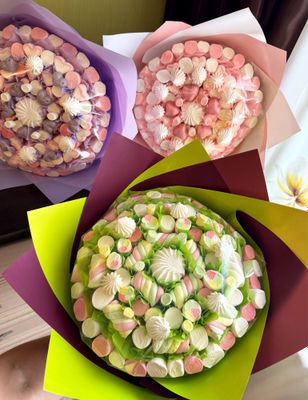 Вкусные букеты из мармеллоу и шоколада