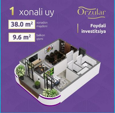 Продаётся НОВОСТРОЙКА ЖК "Orzular"