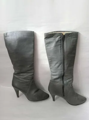 Кожаные сапоги на каблуке, 37 размер.