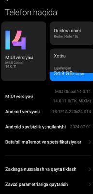 redmi note10s sotiladi 1700kami bor tel 700241220.