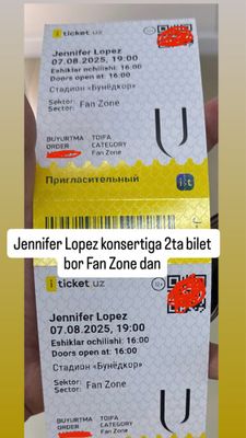 Jennifer Lopez konsertiga bilet