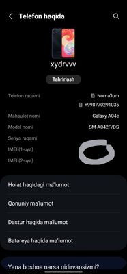 samsung a 04 e  xotira 4/32 rang /black pubg 30f