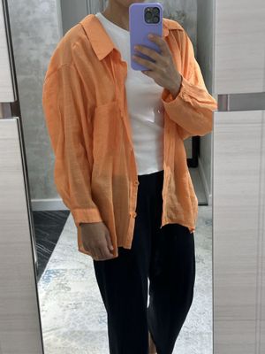 Рубашка женская в модном оранжевом цвете