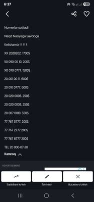 Nomerlar sotiladi 777