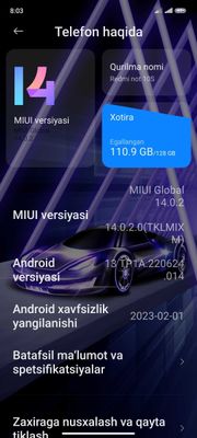 Redmi not 10s 6+5/128 Navoiy