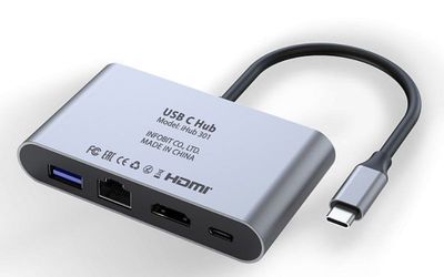 Оригинал INFOBIT, многопортовый адаптер, USB-C, iHub 301, док-станция