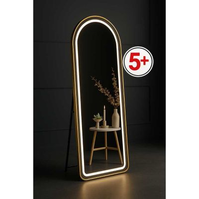 Напольное зеркало с LED подсветкой 165x60 см – чёрное, белое, золотое