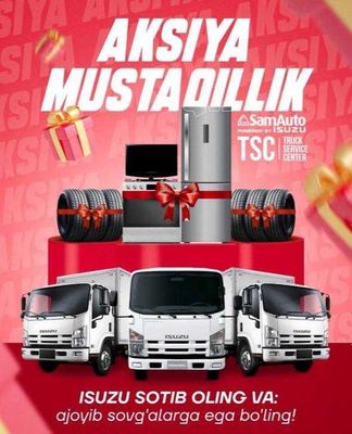 AKSIYA - Isuzu sotib oling va sovgalarga ega bo'ling