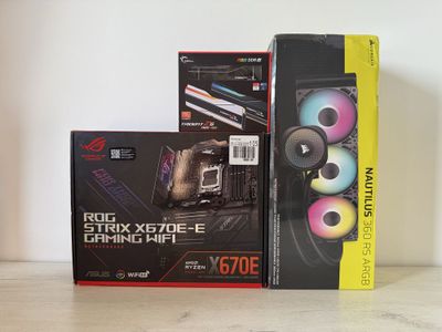 Комплект | Asus ROG X670E-E | 2x16GB RGB | Corsair 360 ARGB