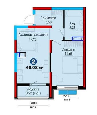 2-х комнатная квартира в Алмазарском районе от 52 600 у.е. [AD]