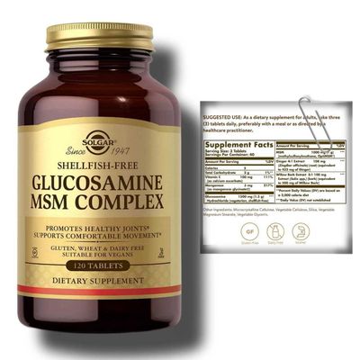 Глюкозамин/ МСМ Solgar Glucosamine MSM комплекс 120шт кошерный