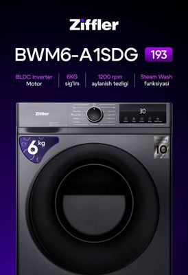 Стиральная машина ZIFFLER 6kg inverter