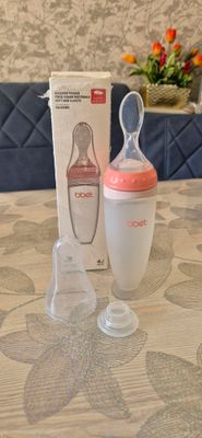 Детская бутылочка с ложкой для кормления, силикон