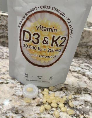 Vitamin d3 k2,10.000 iu,200 mcg,300 softgel