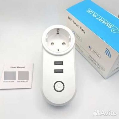 Розетка Wi-Fi с 2 портами USB Tuya Яндекс Алиса