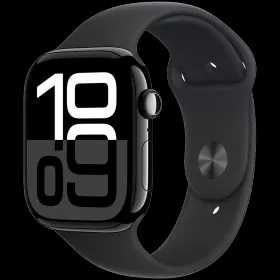 Apple Watch Series 10 GPS Black Sport Band, S/M, 42mm, Jet Black