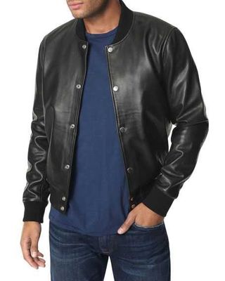 Мужская кожаная куртка Joes Jeans Mens Lamb Leather Bomber Jacket!