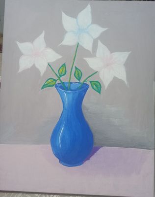 Картина с красивыми белыми цветами ,размеры 40×50