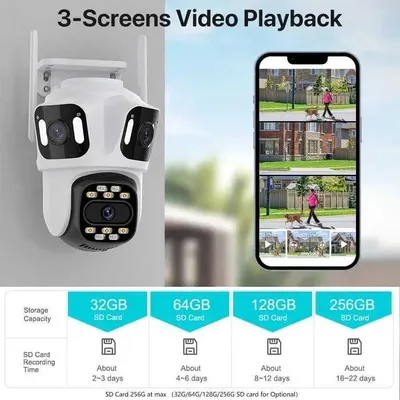 P15 PTZ Camera ICSee 360 WiFi Kamera 3 ko‘zlik kamera