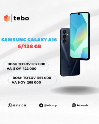Samsung Galaxy A16 6/128 GB Muddatli to'lovga