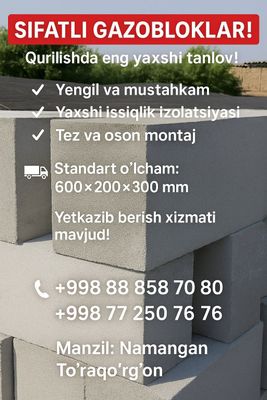 Sifatli Gazobloklar