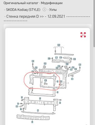 Оригинальный верхний воздуховод радиатора Skoda Kodiaq