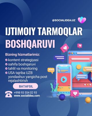 Ijtimoiy tarmoqlaringizni rivojlantiramiz