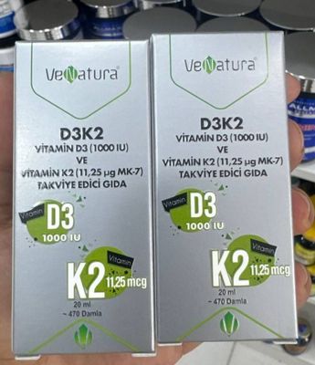 Venatura D3 K2 в жидкой форме (20 мл), содержащий витамин D3 (1000 МЕ)