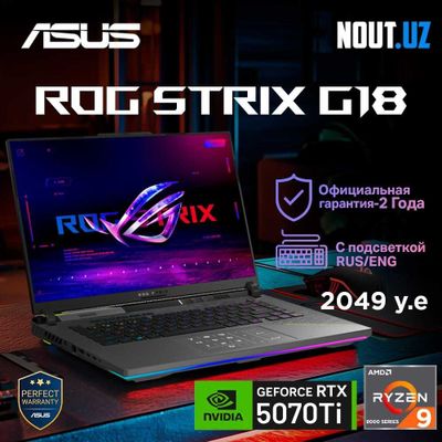 Asus ROG G18 Ryzen 9-8940HX,16GB,1TB,RTX5070Ti,144Hz Магазин Nout.uz