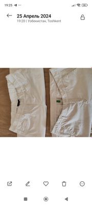 Фирменные женские белые штаны