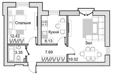 Двухкомнатная 2/5/5. Сергели. Голден Хаус. Хокимият.