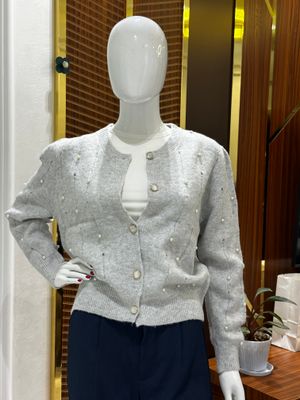 Мягкий кардиган в сером цвете, S-M