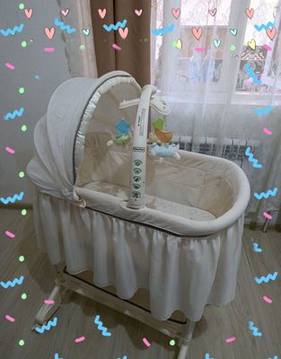 Fisher-Price колыбель,выдвижные колеса,превращающие колыбель в качалку