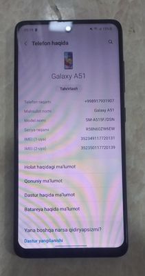 Samsung a51 xotira 64/4 Gb