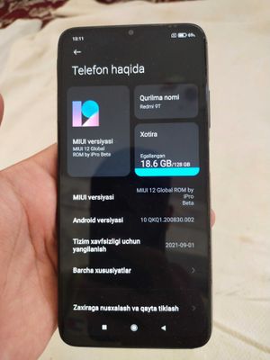 Xiaomi Redmi 9T batareyasi 6000 mAh