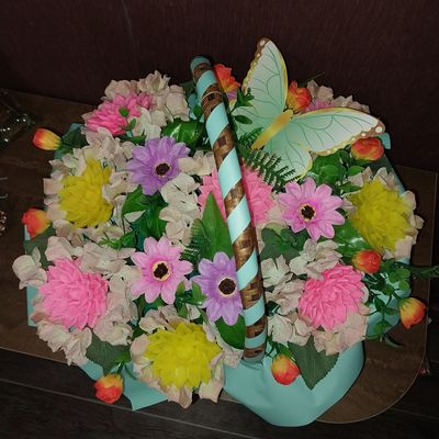 Корзина цветов из Мыла в подарок