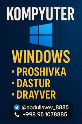 Kompyuter windows driver proshivka programma qilish xizmati