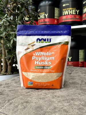 Now Whole Psyllium Husks Soluble Fiber 454 gr 45 servings.