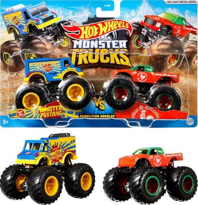 Hot Wheels Monster Trucks, набор из 2 машин Demolition Doubles