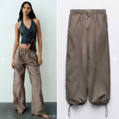 Zara женские брюки-парашуты S