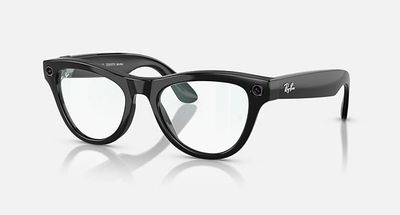 Очки Ray-Ban Meta SKYLER RW4010 Shiny Black с прозрачными линзами, размер S52
