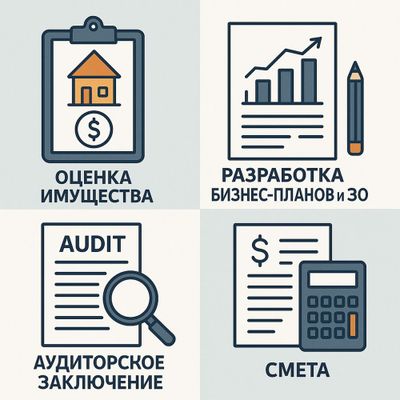 Оценка имущества, составления бизнес планов и ТЭО, смета, аудит