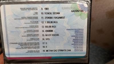 Vaz 2101 sotiladi metanga ruxsati bor