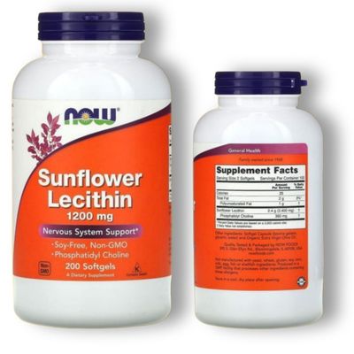 Подсолнечный Лецитин NOW Sunflower Lecithin, 1,200 mg 200шт